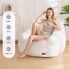 MAXYOYO Bean Bag Chair - Faux Fur Bean Bag Couch with High Backrest, Beige - 3 of 4
