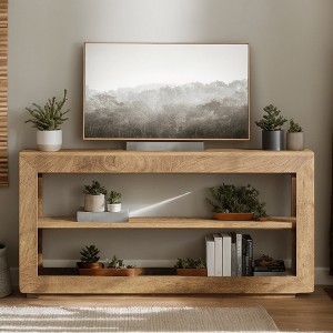 Hommoo 63" Farmhouse Console Table, 3-Tier Storage Entryway Sofa Table - 1 of 4