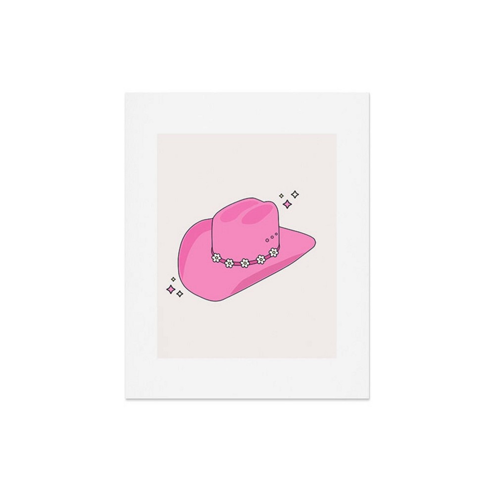 Photos - Wallpaper Deny Designs 16"x20" Daily Regina Designs Cowboy Hat Print Pink Unframed A