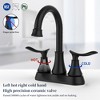 DOMETOUR 2-Handle 4-Inch Matte Black Bathroom Faucet, Bathroom Vanity Sink Faucets with Pop-up Drain and Supply Hoses - 3 of 4