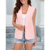 Sleeveless Blazer Vest For Women Open Front Casual Long Cardigan Singal Button Blazer Jacket With Pockets - 3 of 4