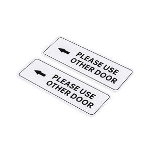 Unique Bargains Acrylic Self-Adhesive Office Please Use Other Door Left Arrow Sign 2 Pcs - 1 of 4