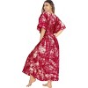 LEELA Women's Summer Maxi Nightdress Cover Up Gown Caftan Loungewear Dashiki House Dresses for Women 3X-4X Red, Abstract - image 3 of 4