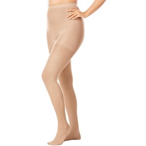 Comfort Choice Women's Plus Size 2-Pack Control Top Tights - 1 of 4