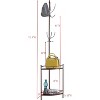 Kings Brand Furniture - Free Standing Metal Corner Coat & Hat Rack Stand, 12 Hooks 2 Shelves, Bronze - 3 of 3