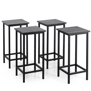 Costway Set of 4 Bar Stools 24'' Counter Height Backless Dining Stools Wood - 1 of 4