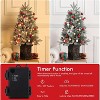 3Ft Prelit Artificial Christmas Tree with 78 Warm LED Lights, Battery Operated and Timer Function, Xmas Decor for Home, Black Pot - 4 of 4