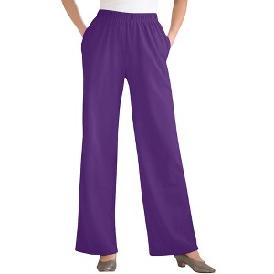 Woman Within Plus Size 7-Day Knit Wide-Leg Pant - 1 of 4