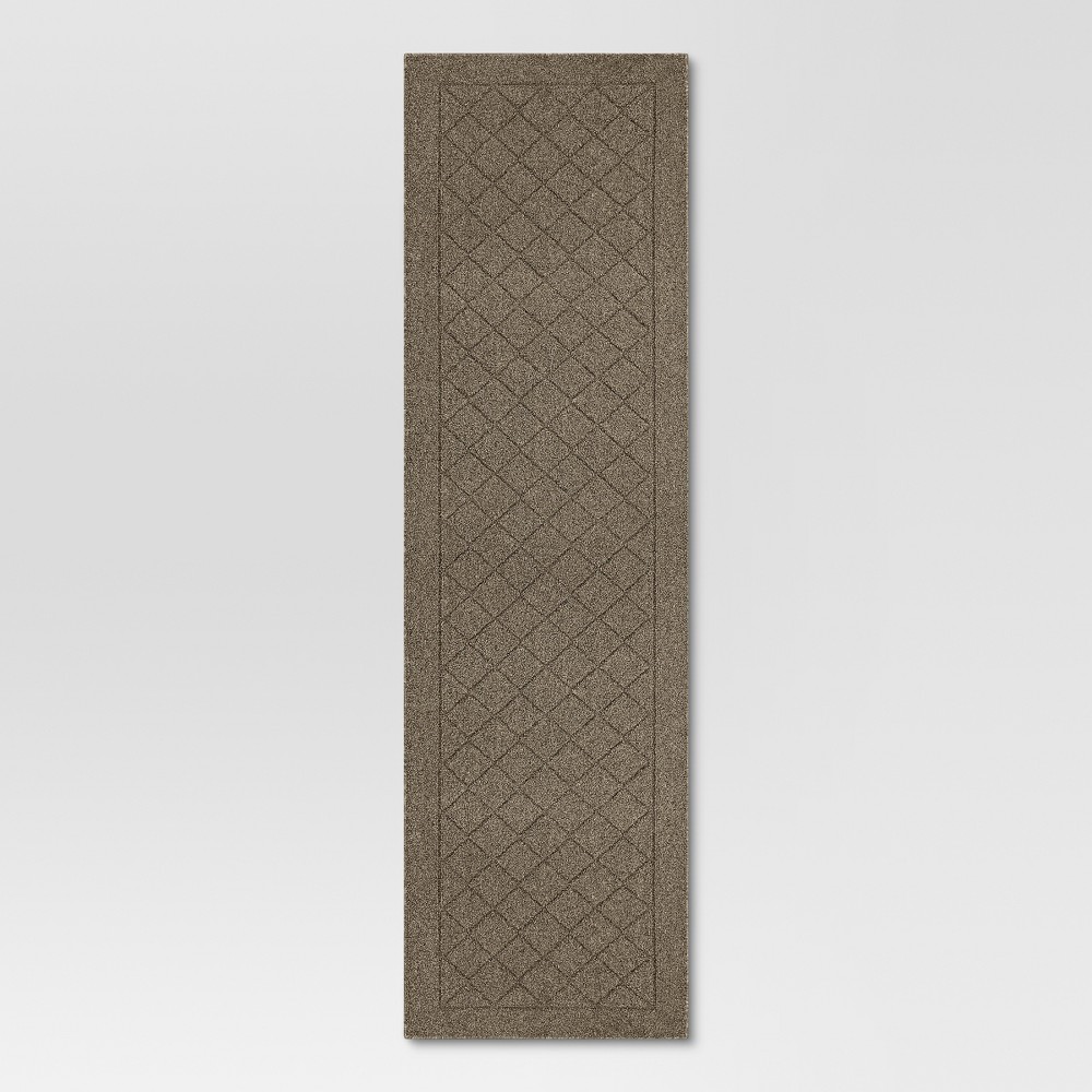 2'x7' Washable Runner Diamond Clarkson Tufted and Hooked Rug Tan - Threshold™