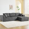 Acekool 108" L-Shape Cloud Couch - Right Chaise, Deep Seat Corduroy, Dark Gray - 2 of 4