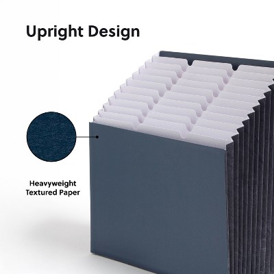 Navy Blue 12-Pocket Tiered Expanding File Organizer