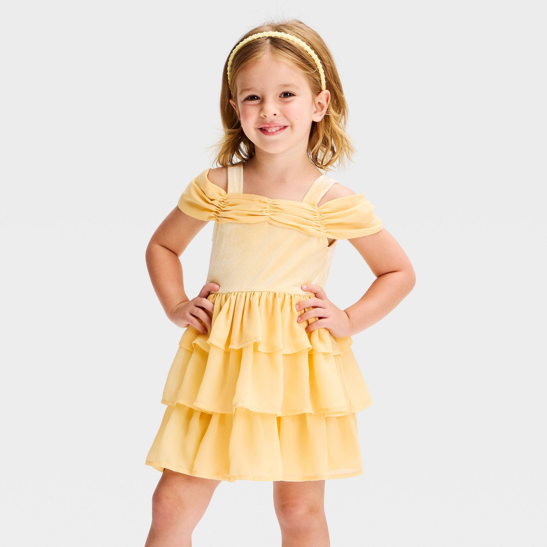 Toddler Girls' Disney Princess Belle Ballerina Cosplay Dress - Yellow