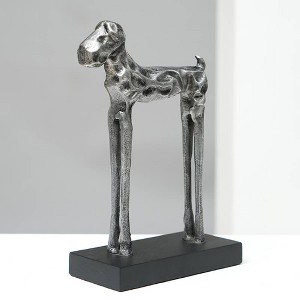 Moda Furnishings Tall Dog Figurine Modern Aluminum Sculpture - 1 of 4