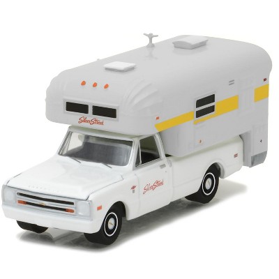 1968 Chevrolet C10 with Silver Streak Camper Hobby Exclusive 1/64 Diecast Model Car by Greenlight