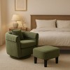 SEVOBAL Accent Chairs Chenille Barrel Armchair Modern Side Chair Swivel Accent Chair with Ottoman Set for Room, Green, 27"*24.6"*24.8" - 2 of 4