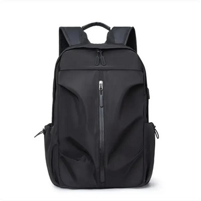 Wikineon PU Backpack Fashion Large Capacity Men's Casual Backpack Commuter Trend Backpack Student School Bag