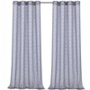 Kate Aurora Living 2 Pack Shabby Metallic Trellis Pastel Sheer Grommet Curtains - 2 of 4