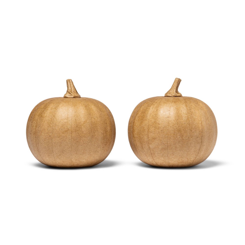 2pk Paper Mache Pumpkins Small - Mondo Llama