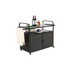 Outdoor Bar Table, Wicker Bar Cart with Cabinet, Patio Serving Cart with steel Top, with a ice bucket, Lockable Wheels, Side Basket - 2 of 4