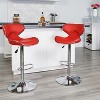 Emma and Oliver 2 Pack Contemporary Cozy Mid-Back Vinyl Adjustable Height Barstool with Chrome Base - 2 of 4