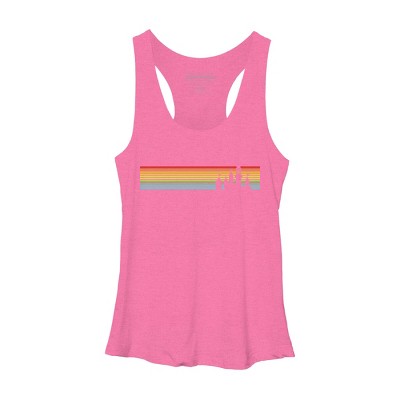 Design By Humans Retro Castle Sunset Stripes By Racerback Tank Top