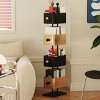 Vynxaria Box Bookshelf (Black & Red): Compact Corner Shelf, Multifunctional Bedside/Living Room Storage Rack - 4 of 4