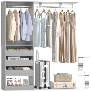 Besiost 20"-60" Closet System with Three Wooden Drawers - 1 of 4