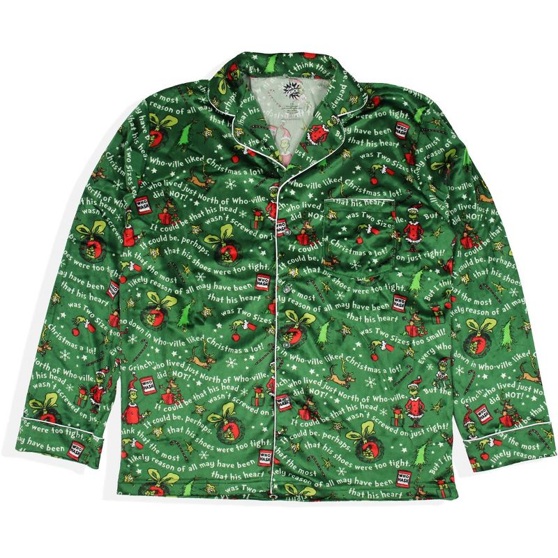 How the Grinch Stole Christmas Tossed Print Collar Sleep Family Pajama Set, 2 of 5