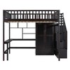 NicBex Full Size Loft Bunk Bed with Desk, Modern Wooden Bed Frame with Shelves, Wardrobe and Storage Stair for Bedroom - 3 of 4