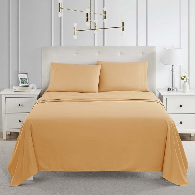Apricot Buff Orange Queen Microfiber Deep Pocket Sheet Set