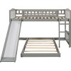 Streamdale Twin Over Twin Bunk Bed with Slide and Ladder, Gray - 4 of 4
