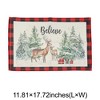 Unique Bargains Christmas Place Mats Flax Red White Green Black 11.8"x17.7" 2 Pcs - 3 of 4