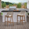 PURPLE LEAF Outdoor Counter Stools and Chairs (Set of 4) Rattan Barstools with Backrest and Footrest for Garden Pool, Includes Cushions - 2 of 4
