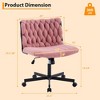 Desk Chair, Criss Cross Chair with Rocking Function & Adjustable Height, Comfy Swivel Armless Chair, 300lbs Capacity Cross Legged Rolling Chair - 2 of 4
