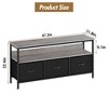 TV Stand Dresser with Storage, TV Console for Living Room, 3-Drawer Entertainment Center with Open Shelf, Fabric Drawer TV Cabinet - 2 of 4
