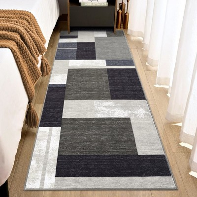 Washable Rugs for Living Room Modern Geometric Print Rug Contemporary Boxes Rug