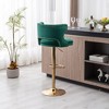 Set of 2 Upholstered  Swivel Bar Stools With Back and Footrest-ModernLuxe - 3 of 4