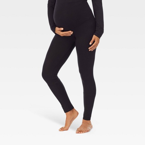 Warm Essentials by Cuddl Duds Smooth Stretch Thermal Maternity Leggings -  Black S