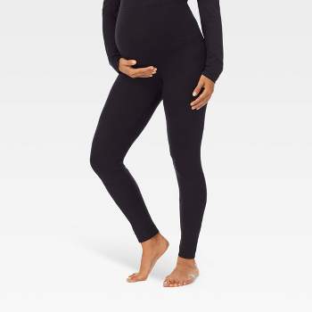 Warm Essentials by Cuddl Duds Smooth Stretch Thermal Maternity Leggings - Black