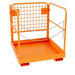 36" x 36" rolling forklift safety cage, 1800 lbs capacity; heavy-duty steel man basket with foldable platform and double-chain guardrail. - 1 of 4