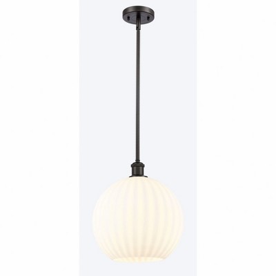 White Venetian - 1 Light Stem Hung Pendant In Modern Style-13.5 Inches Tall and 12 Inches Wide