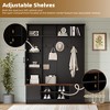 Whisen Versatile 3-in-1 Hall Tree with 6 Hooks, Farmhouse Walnut Storage Bench with Adjustable Shelves - 4 of 4