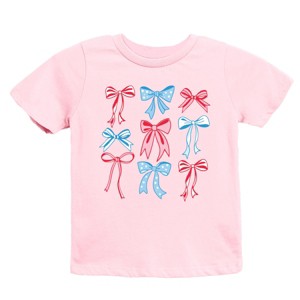 The Juniper Shop Patriotic Bows Stacked Coquette Youth Short Sleeve Tee - 1 of 4