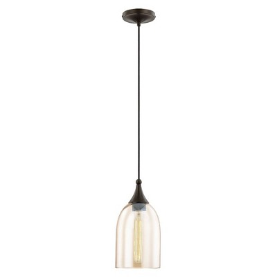 Livex Lighting Art Glass 1 - Light Pendant in  English Bronze