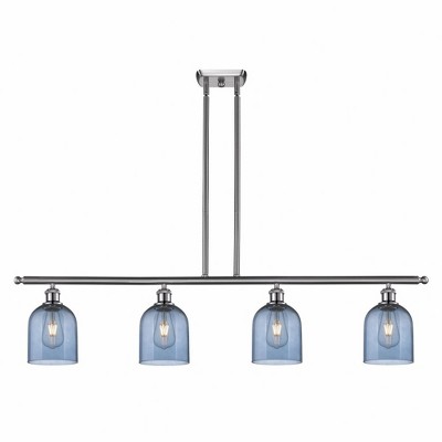 Bella - 4 Light Stem Hung Island In Industrial Style-10 Inches Tall and 48 Inches Wide