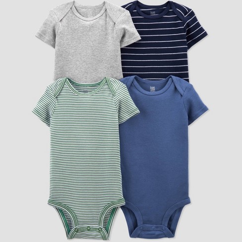 Baby Boys' 4pk Solid Bodysuit - Just One You® made by carter's Blue/Gray - image 1 of 4