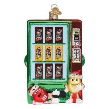 Old World Christmas M&M's Vending Machine  -  One Ornament 4.75 Inches -  Plain And Peanut Candies Ornament  -  32607  -  Glass  -  Multicolored