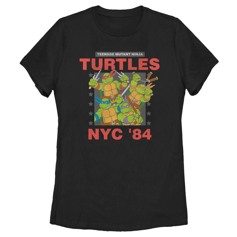 Women's Teenage Mutant Ninja Turtles NYC '84 Poster T-Shirt, 1 of 5