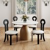 WJSHome Sheep Plush Upholstery Dining Chairs Set of 4, Rubberwood Dining Chairs, Retro Key Shape Design for Kitchen and Restaurant - 2 of 4