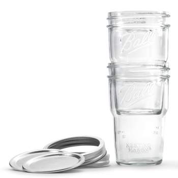 Wide Mouth Mason Jars 16 oz – (6 Pack) – Ball Wide Mouth Pint 16-Ounces  Mason Jars With Airtight lids and Bands – For Canning, Fermenting,  Pickling, Freezing, Storage + M.E.M Rubber